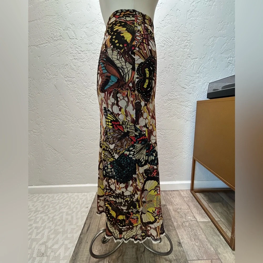 Jean Paul Gaultier Vintage Butterfly-Print Maxi Skirt Size Large - Picture 3 of 5